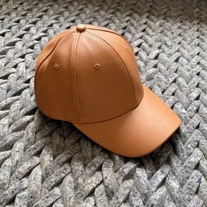 Brown LEATHER BASEBALL HAT